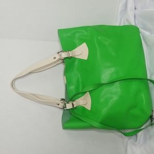 PULICATI GREEN LEATHER TOTE MADE IN ITALY